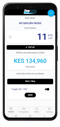 Daylipa PAYGO Screen 2