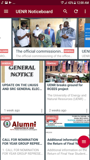 UENR Noticeboard Screen 3
