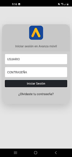 Android application Avanza móvil screenshort