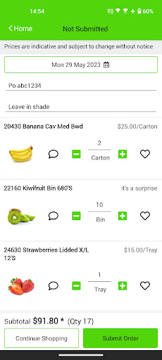Android application Mitchell's Orders screenshort