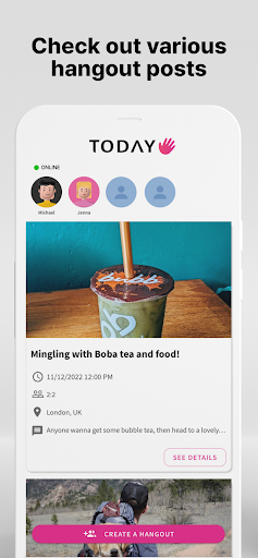 Today : Meet. Hangout. Screen 3