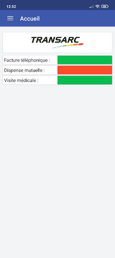 Android application TRANSARC Collaborateurs screenshort