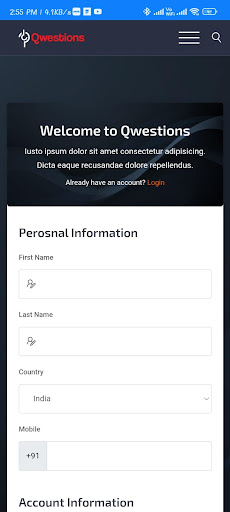 Android application Qwestions screenshort