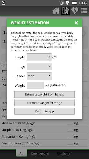 PICU Calculator Screen 2