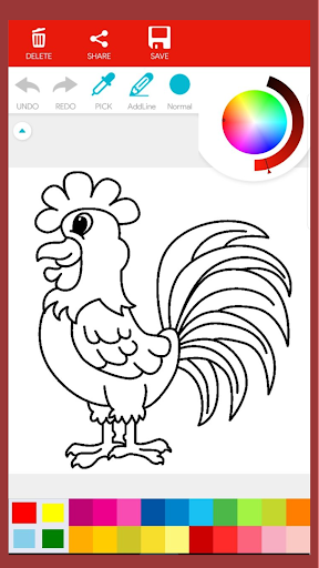Chicken Coloring Book Screen 2