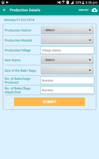 Android application AP Silage Monitoring screenshort