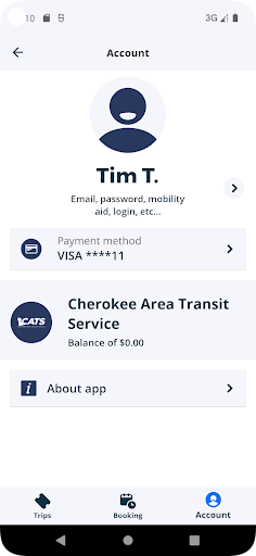 Cherokee Area Transit Service Screen 2