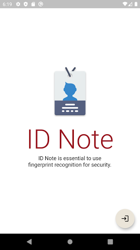 Android application ID Note screenshort