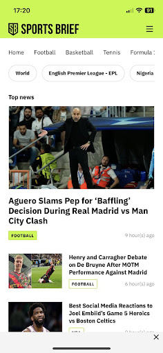 Android application Sports Brief: Live Sports News screenshort