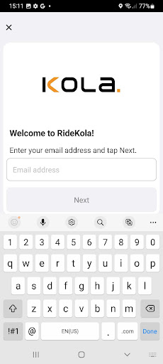 Android application RideKola screenshort