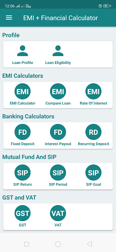 EMI Calculator for Bank loan,  1