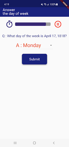 Calendar Game Screen 2