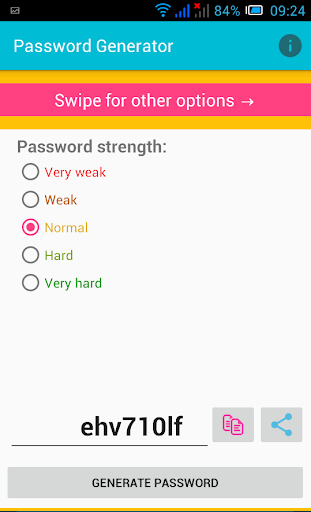 Android application Password Generator screenshort