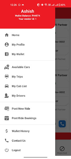 Row Travels Vendor App Screen 3