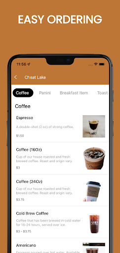 Android application Almost Heaven Desserts screenshort
