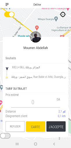 TecTaxi Driver Screen 2
