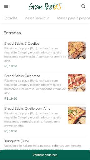 Android application GranPasta screenshort