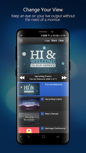 Android application EasyWorship Remote screenshort