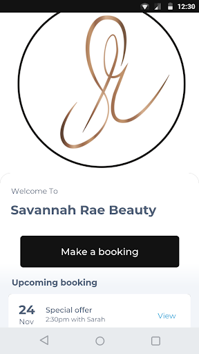 Android application Savannah Rae Beauty screenshort