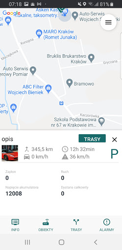 Android application Patrol GPS monitoring i sterow screenshort