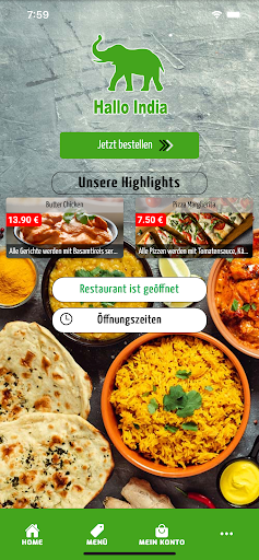 Android application Hallo India & Pizza Town screenshort