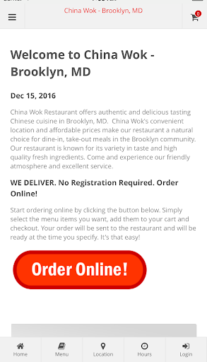 Android application China Wok - Brooklyn, MD screenshort
