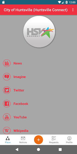 Android application Huntsville Connect screenshort