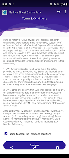 Android application MGB Positive Pay System screenshort