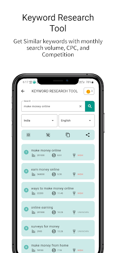 Keyword Research Tool Screen 2