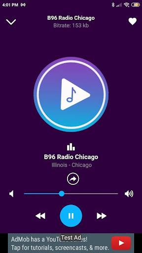 Android application b96 radio station chicago screenshort