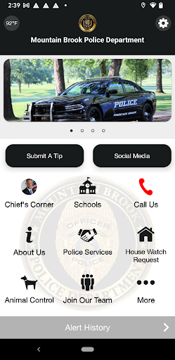Android application Mountain Brook PD screenshort