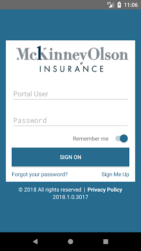 Android application McKinneyOlson Insurance Online screenshort