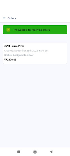Eezyfood (Driver) Screen 2