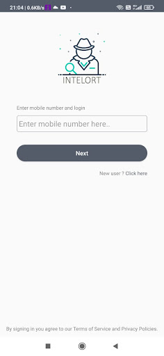 Android application IntelORT screenshort