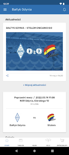 Android application Bałtyk Gdynia screenshort