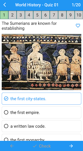 World History Quiz Screen 2