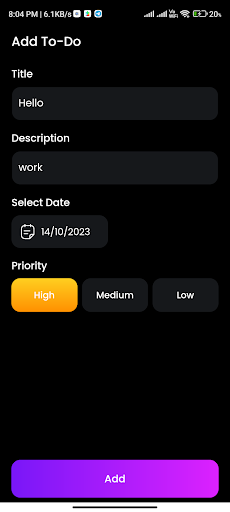 Task Planner Screen 2