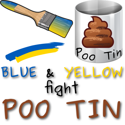 Blue and Yellow fight Poo Tin! logo