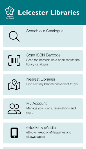 Android application Leicester Libraries screenshort