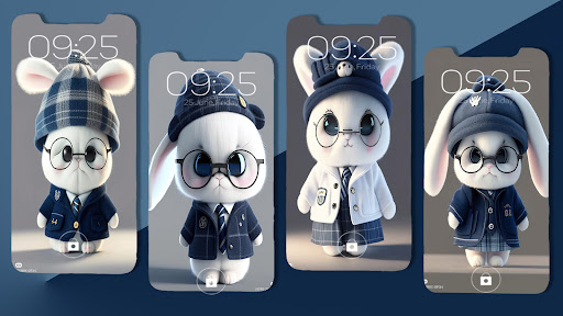 Android application Cute Rabbit Cartoon Wallpaper screenshort