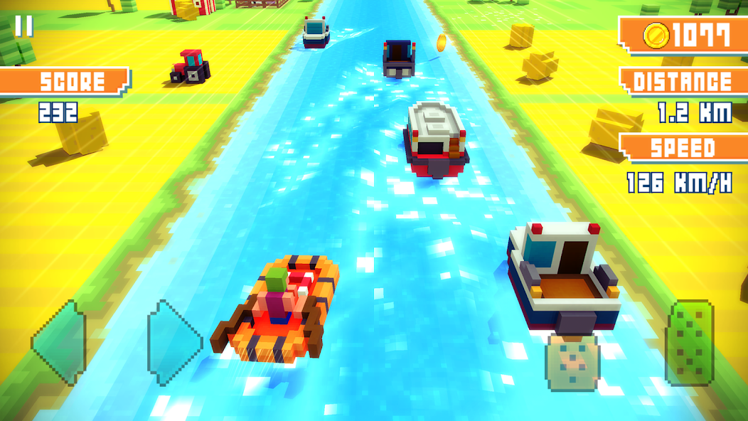 Blocky Highway: Traffic Racing MOD APK screenshot