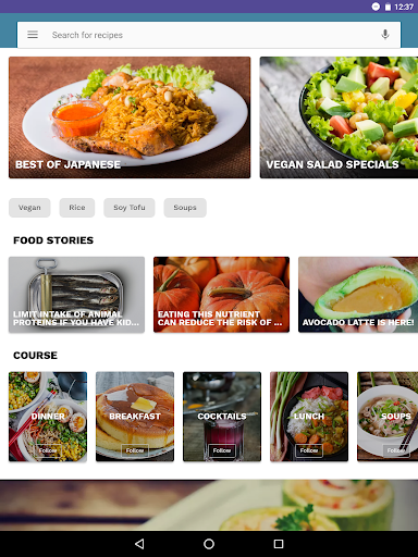 Screenshot of Japanese food recipes