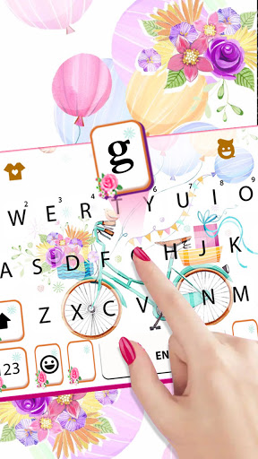 Flower Bicycle Keyboard Backgr Screen 2