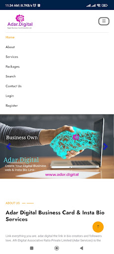 ADAR Digital Business Bio Link Screen 2