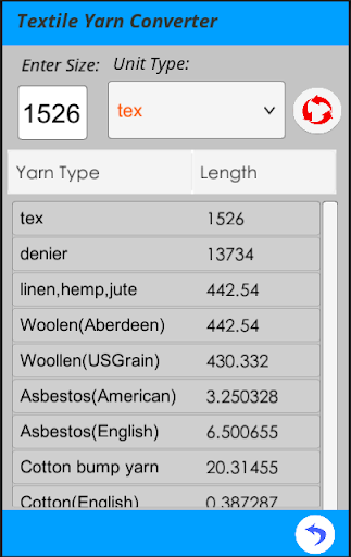 Textile Yarn Converter Pro Screen 3