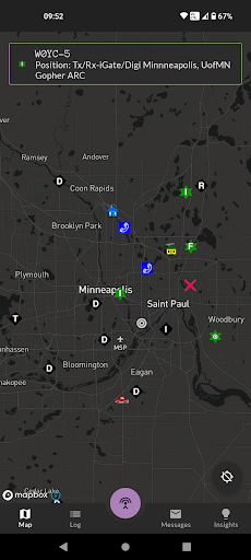 Android application Ack: APRS for Android screenshort