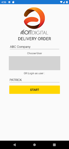 Android application Asoft Delivery Order screenshort