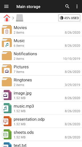 File Manager screen 1