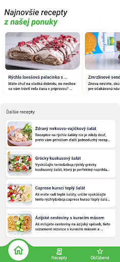 Android application GymFood - Fitness recepty screenshort