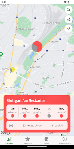 Android application Luftqualität screenshort